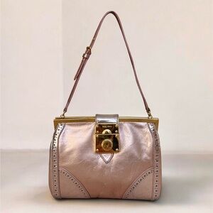 Miu Miu Metallic Pink Mini Kisslock Bag